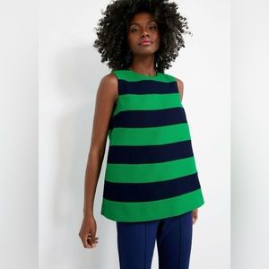 Kelly Green and Navy Emma Blouse